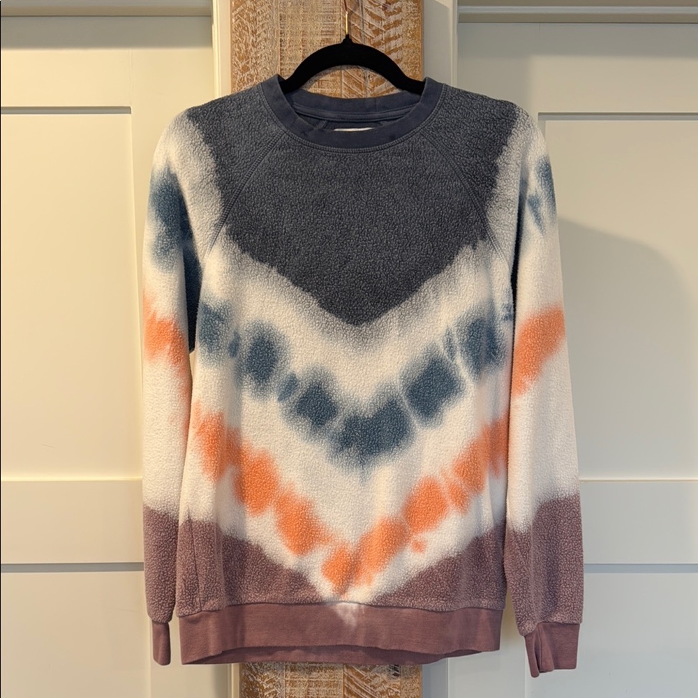 Feat Tie-Dye Sweatshirt in Blue, Orange, and White